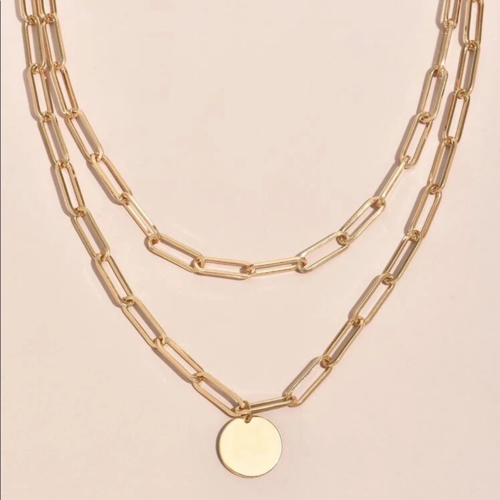LAST ONE SALE Gold Carla Layered Paperclip Chain Necklace - Picture 3 of 5